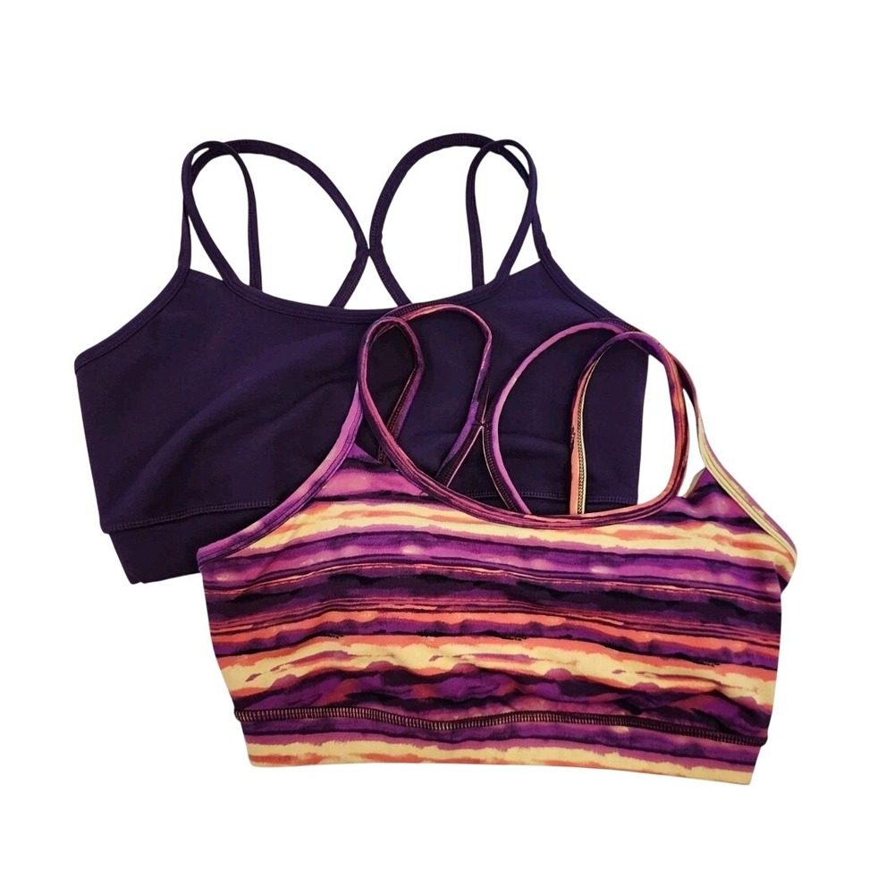 Gaiam Yoga Bra Strapy Racer Back size M Set of Two Meditate Calm Spa Zen Top